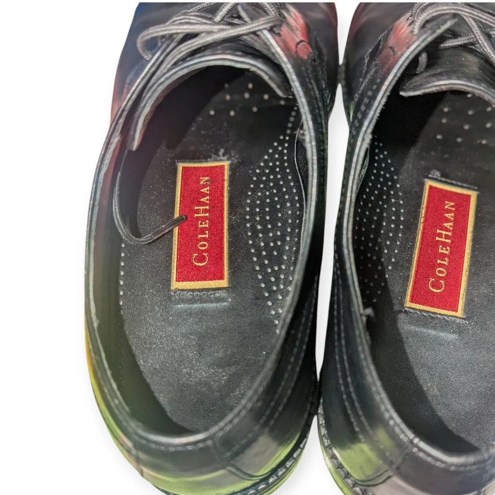 Cole Haan City Black Cap Toe Lace-Up Dress Oxfords shoes Men's US 8.5 M Wedding